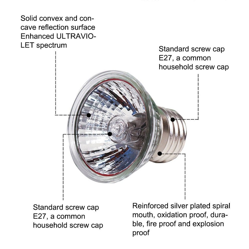 25/50W Reptile Heat Lamp Turtle Tortoise Pet Basking UV Full Spectrum Bulbs Crawler Heating Lamp Amphibians Temperature Control  QYMHOODS   