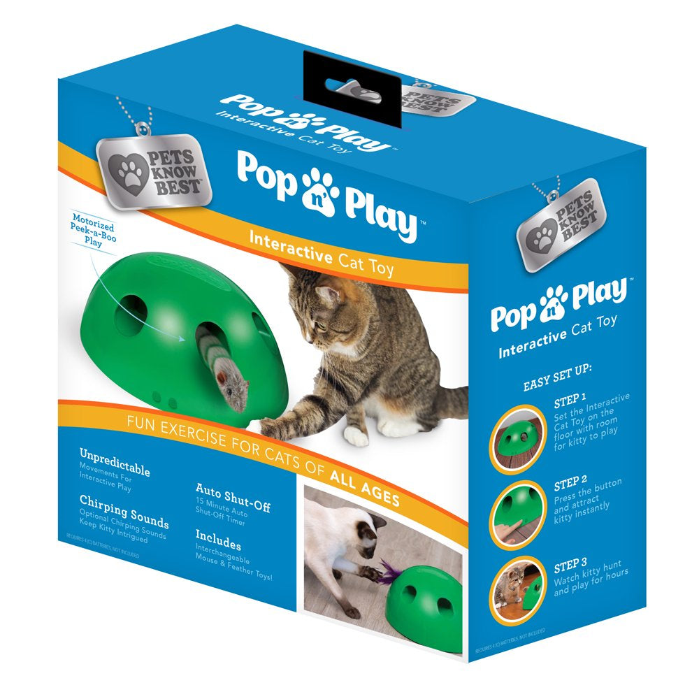 Pets Know Best Pop N' Play Peek-A-Boo Cat Toy, Green Animals & Pet Supplies > Pet Supplies > Cat Supplies > Cat Toys Allstar Products Group   