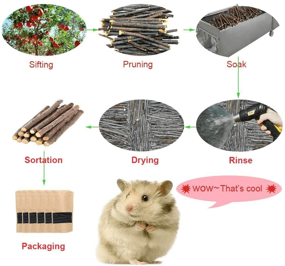 250G and 500G Natural Apple Sticks Small Animals Molar Wood Treats Toys Chinchilla Guinea Pig Hamster Rabbit Gerbil Parrot Bunny and Small Animals Chew Stick Toys Treats Animals & Pet Supplies > Pet Supplies > Small Animal Supplies > Small Animal Treats Bojafa   