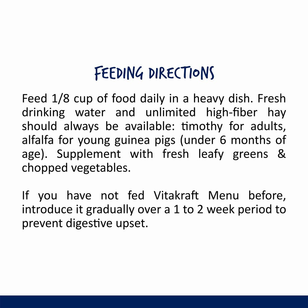 Vitakfraft Menu Premium Guinea Pig Food - Alfalfa Pellets Blend - Vitamin and Mineral Fortified Animals & Pet Supplies > Pet Supplies > Small Animal Supplies > Small Animal Food Vitakraft Sun Seed   