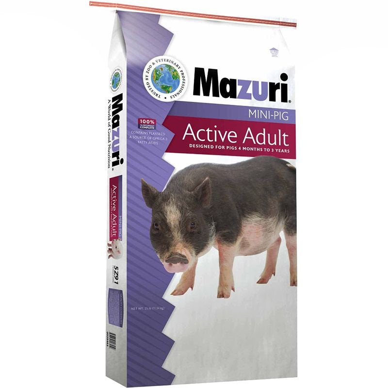 Mazuri Mini Pig Active Adult Food Complete Nutrition Supplements Minerals 25Lbs Animals & Pet Supplies > Pet Supplies > Small Animal Supplies > Small Animal Food Mazuri   