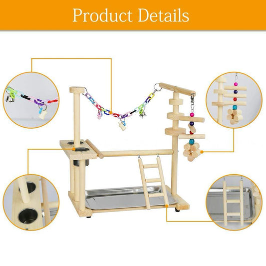 Fovien Bird'S Nest Bird Perches Play Stand Gym Parrot Playground Playgym Playpen Playstand Swing Bridge Tray Wood Climb Ladders Wooden Conure Parakeet Macaw 1PCS Animals & Pet Supplies > Pet Supplies > Bird Supplies > Bird Gyms & Playstands Fovien   