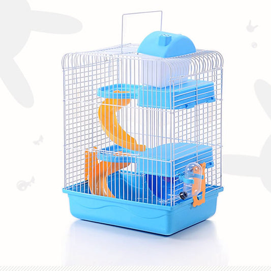 Assembly Pet Cage DIY Three Level Hamster Mice Habitat with Wheel & Slide for Small Animals Animals & Pet Supplies > Pet Supplies > Small Animal Supplies > Small Animal Habitats & Cages Generic   