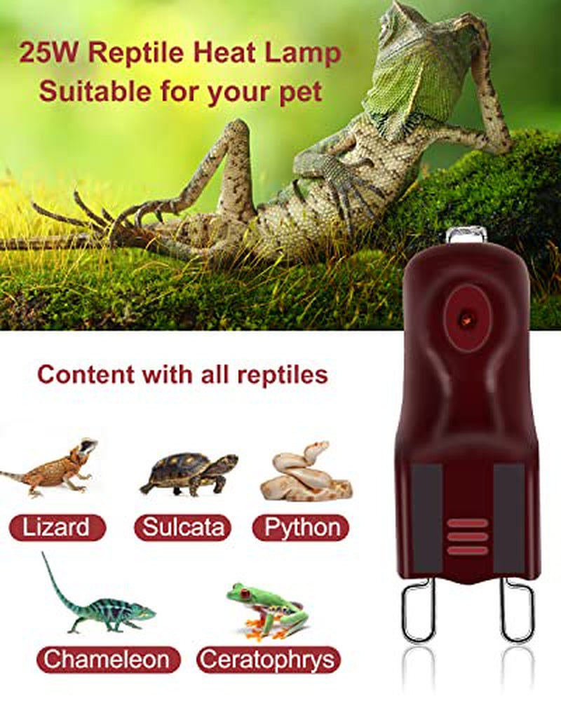 Jaenmsa G9 Heat Lamp Bulbs for Reptile, 25W Lizard Tank & Bearded Dragon Accessories,Infrared Basking G9 Halogen Light Bulbs 2 Pin for Reptiles and Amphibian Use,Night Red,2 Pack Animals & Pet Supplies > Pet Supplies > Reptile & Amphibian Supplies > Reptile & Amphibian Food Jaenmsa   