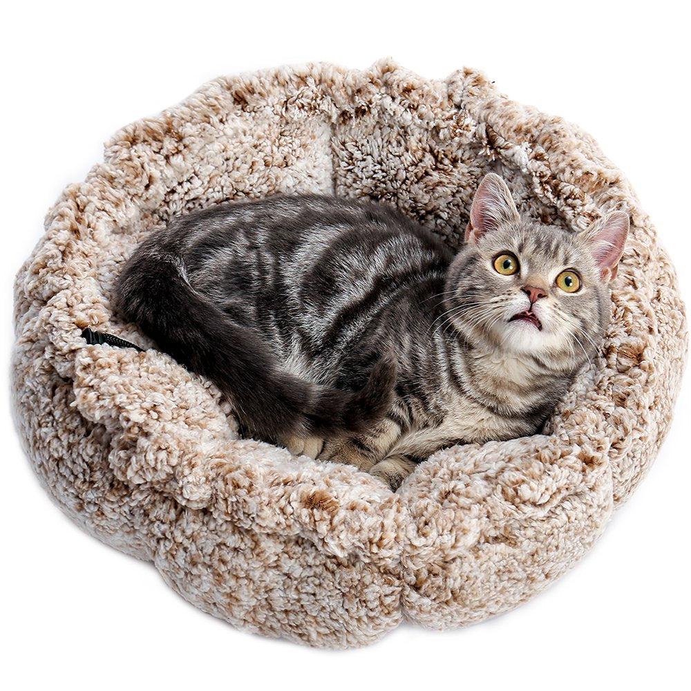Petals-Shaped Pet Bed Soft 38.2"X 38.2" for Cats and Dogs,Large Animals & Pet Supplies > Pet Supplies > Cat Supplies > Cat Beds PAWZ Road M 23.6"X23.6" Beige 