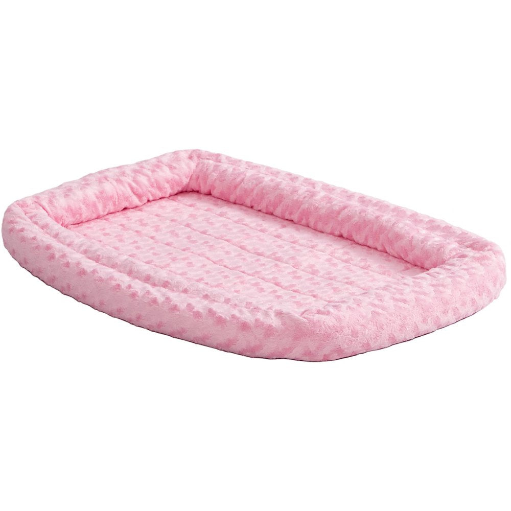 Quiettime Double Bolster Dog Bed & Crate Mat, Pink, 18" Animals & Pet Supplies > Pet Supplies > Cat Supplies > Cat Beds MidWest Home for Pets 22" Pink 