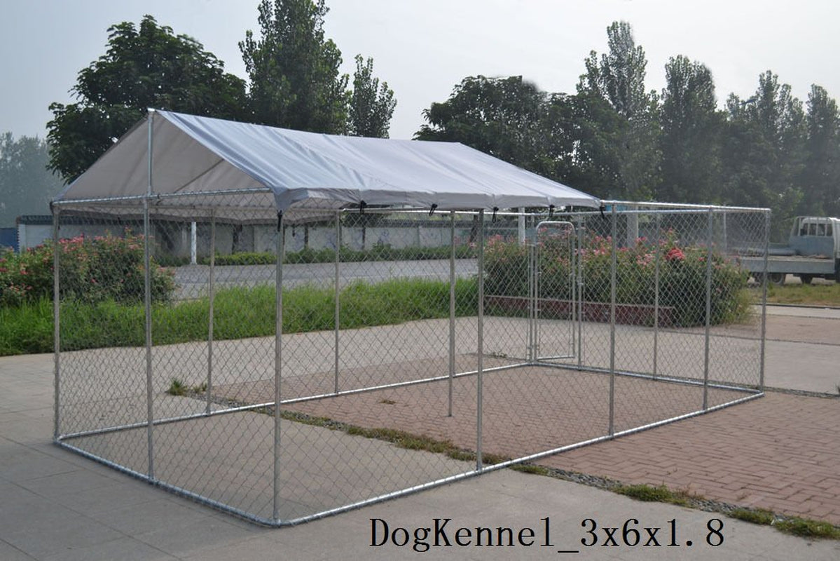 Chicken Coop Outlet Chain Link Backyard Dog Kennel, X-Large, 240"L