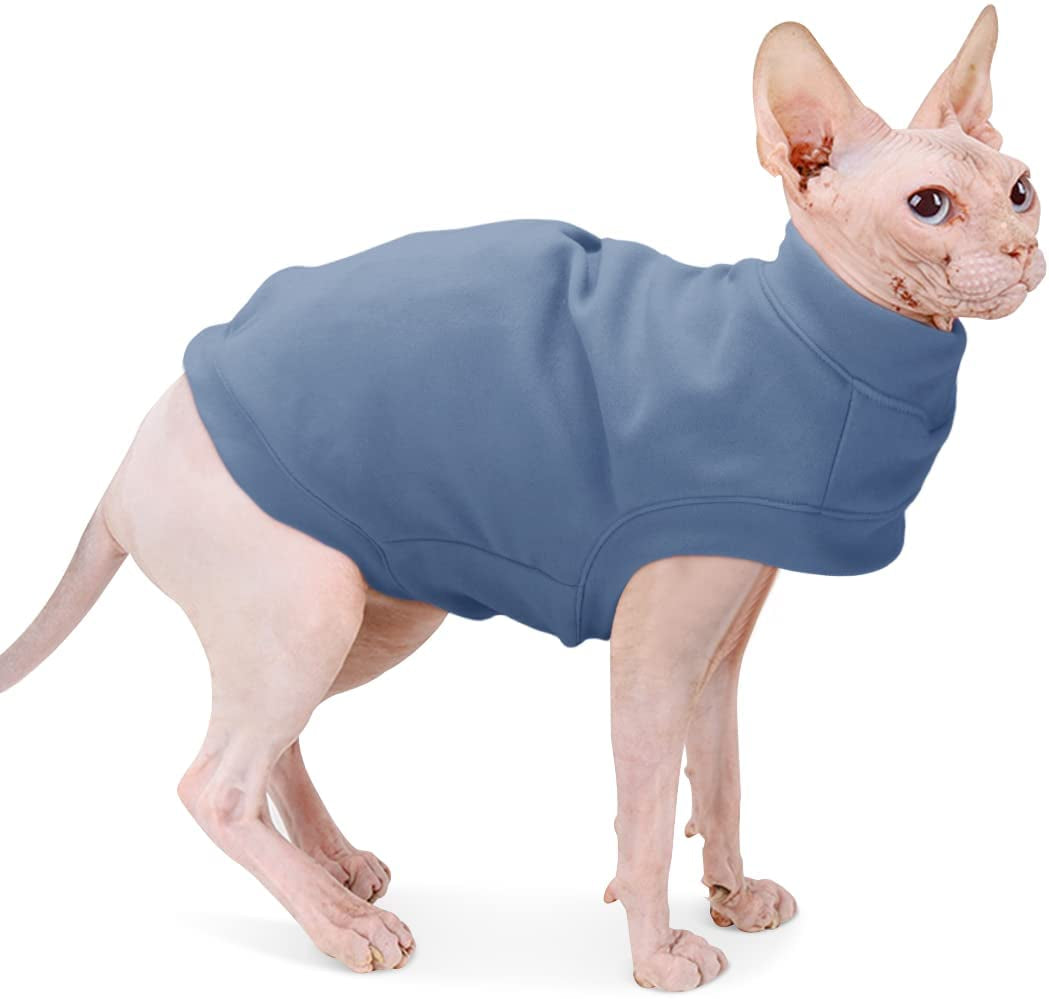 Soft Fleece Dog Sweatshirt - Warm Dog Sweaters for Small Medium Dogs Cats Cold Weather - Cat Sweater Pullover Stretchy Hoodie Easy on - Comfortable Dog Winter Clothes Pet Sweaters Vest for Doggie Animals & Pet Supplies > Pet Supplies > Dog Supplies > Dog Apparel Dociote Grey-blue Medium 