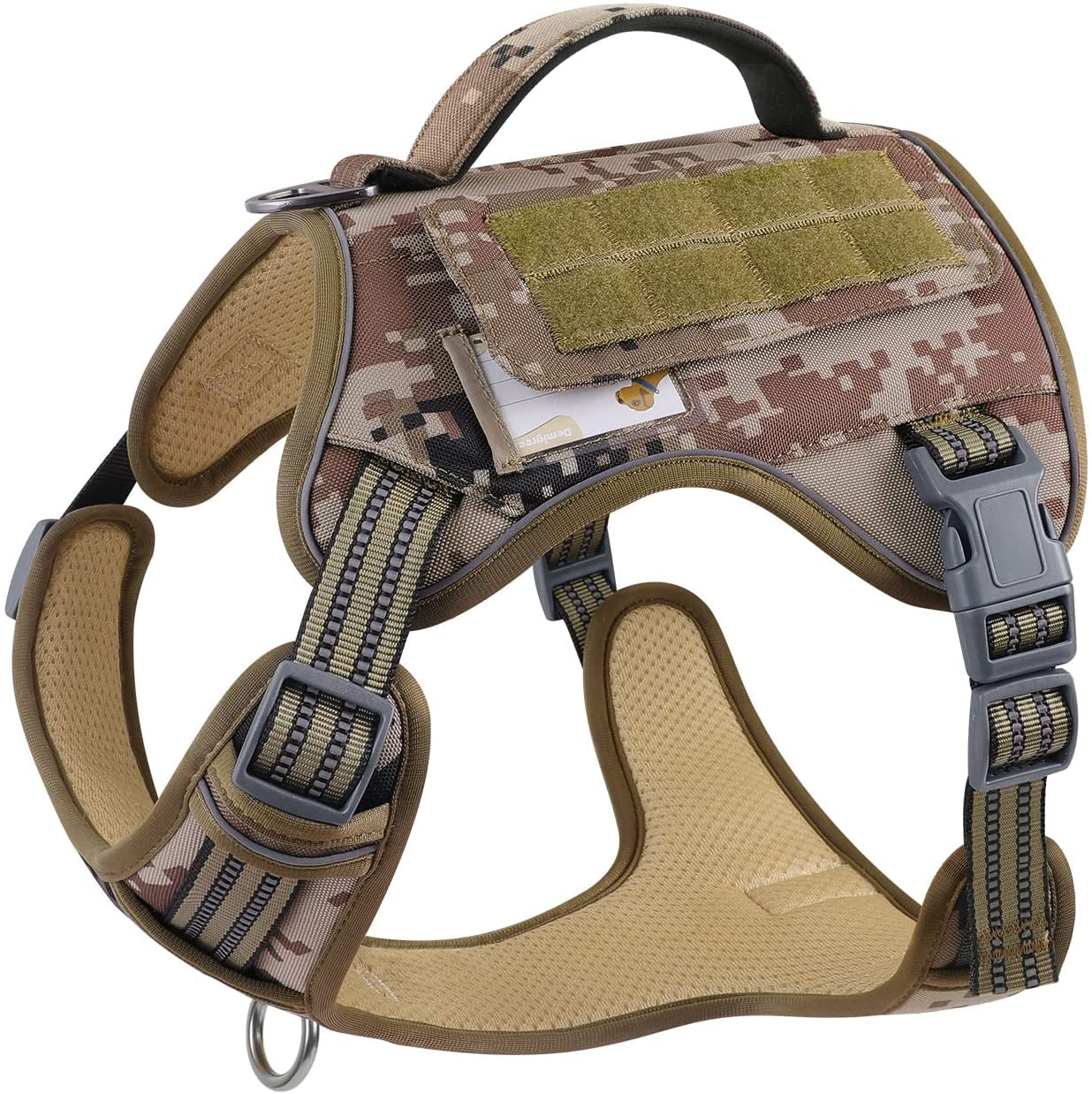 Demigreat Tactical Dog Harness for Large Dogs No Pull,Military Service Dog Harness , Fit Smart Reflective Pet Walking Harness for Training, Adjustable Dog Vest Harness with Handle Animals & Pet Supplies > Pet Supplies > Dog Supplies > Dog Apparel Demigreat YellowCamouflage X-Large (Pack of 1) 