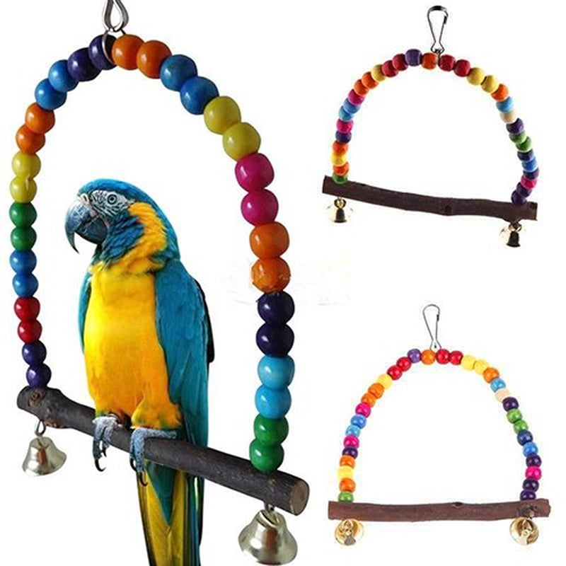 Besufy Pet Swing,Colorful Bird Toy Parrot Swing Cage Stand Frame Cockatiel Budgie Hanging Hammock Animals & Pet Supplies > Pet Supplies > Bird Supplies > Bird Toys Besufy   