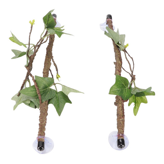 Spptty Reptile Tree Branch,Reptile Corner Branch Terrarium Plant Decoration with Suction Cups for Amphibian Lizard Snake Climbing,Reptile Corner Tree Branch