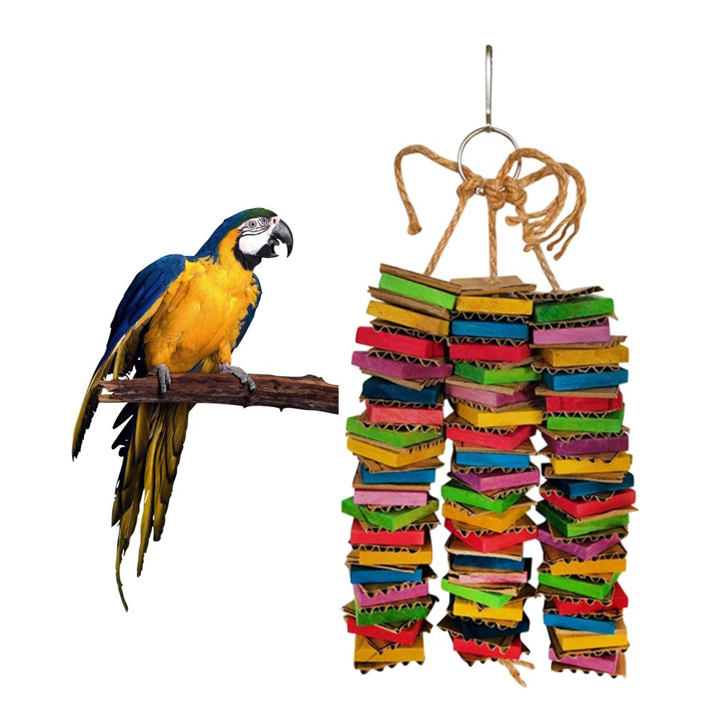 Bird Chewing Toy Wooden Blocks Cotton Rope Parakeet Parrot Training Toys 3-String Animals & Pet Supplies > Pet Supplies > Bird Supplies > Bird Toys Gazechimp   