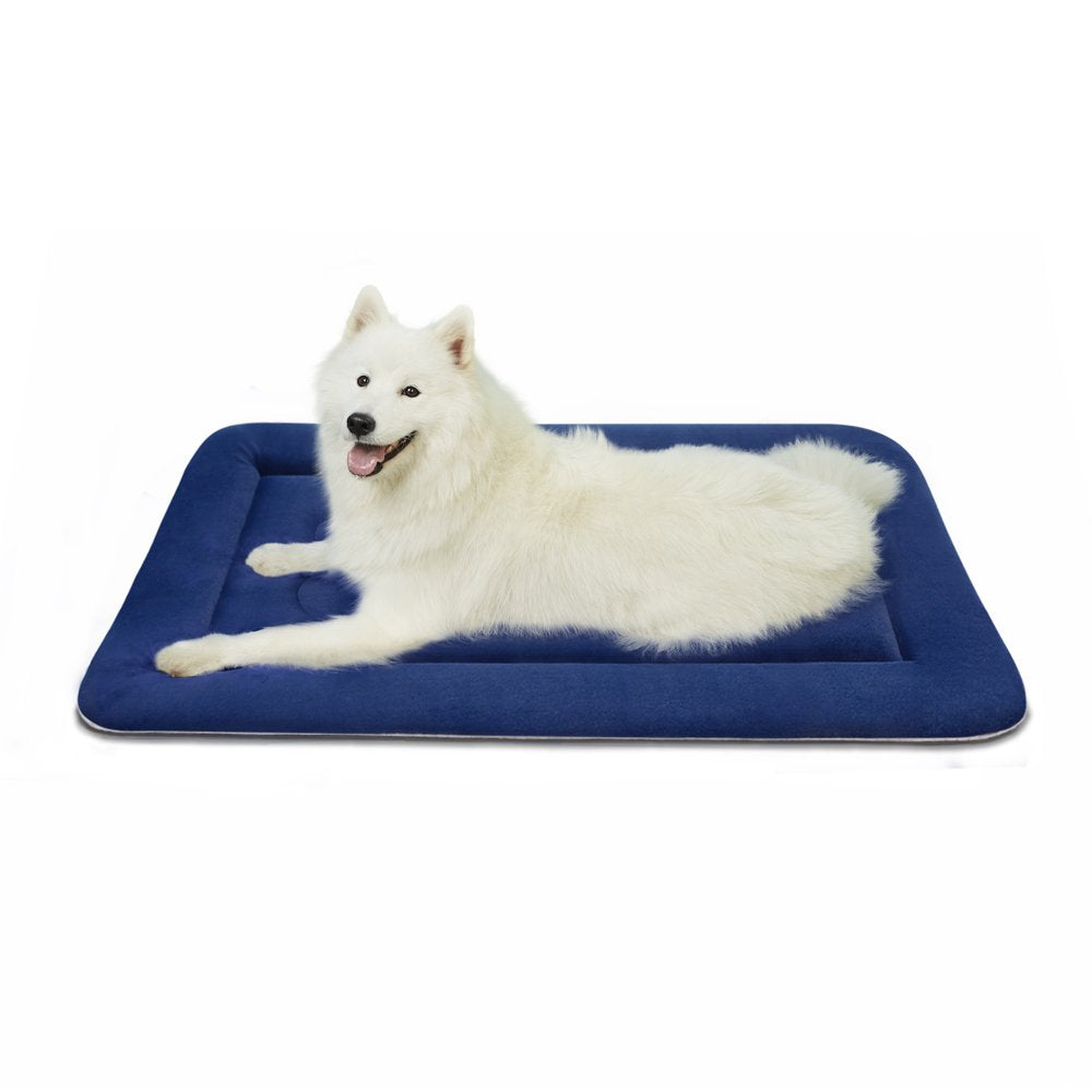 Joicyco Large Dog Bed Large Crate Mat 42 in Anti-Slip Washable Soft Mattress Kennel Pads Animals & Pet Supplies > Pet Supplies > Cat Supplies > Cat Beds JoicyCo Large 42"x29.5 Dark Blue 