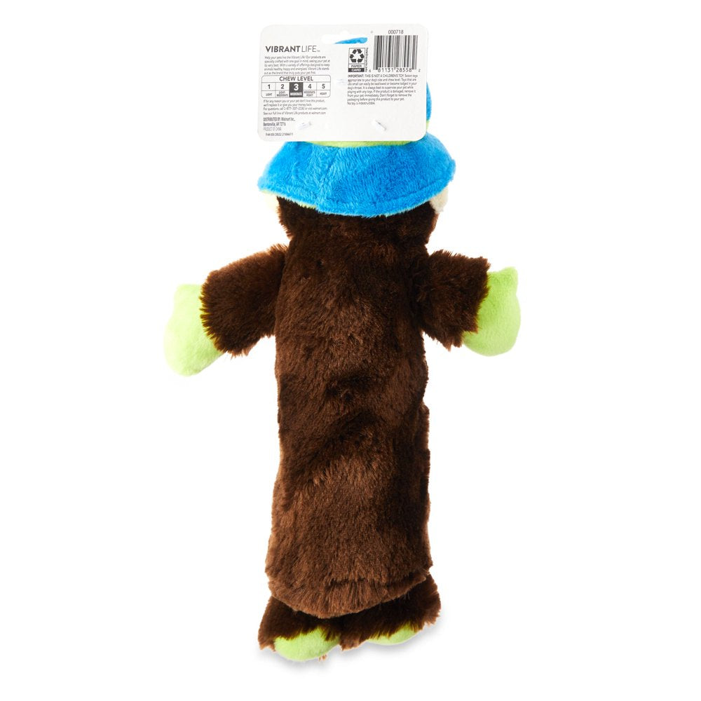 Vibrant Life Plush Dog Toy with Replaceable Bottle, Color May Vary, Chew Level 3