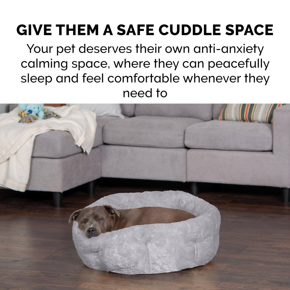 Furhaven | Luxe Fur Warming Hi-Lo Cuddler Bed for Dogs & Cats, Gray, Small Animals & Pet Supplies > Pet Supplies > Cat Supplies > Cat Beds FurHaven Pet   
