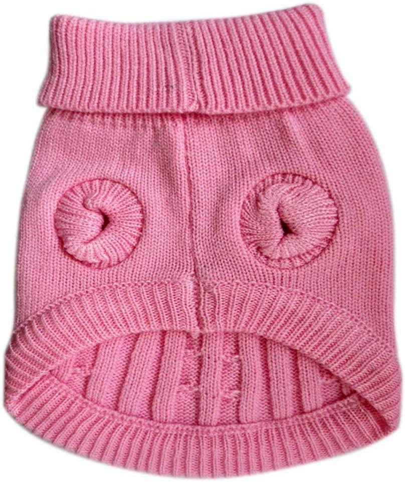 FAMI Small Dog Sweaters Knitted Pet Cat Sweater Warm Dog Sweatshirt Dog Winter Clothes Kitten Puppy Sweater(Pink,M) Animals & Pet Supplies > Pet Supplies > Dog Supplies > Dog Apparel FAMI   