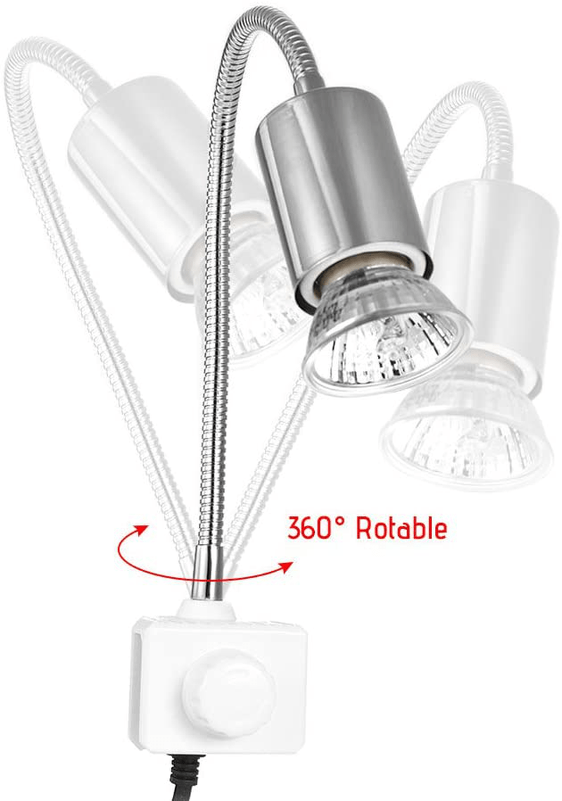 25W- 360 Degree Rotatable Heating Lamp, Adjustable Habitat Basking Heating Lamp, Heating Lamps and Holder Set with Clip and Dimmable Switch, for Reptiles Aquarium Turtle, Lizard, Snake Animals & Pet Supplies > Pet Supplies > Reptile & Amphibian Supplies > Reptile & Amphibian Habitat Heating & Lighting Dec-deal-1   