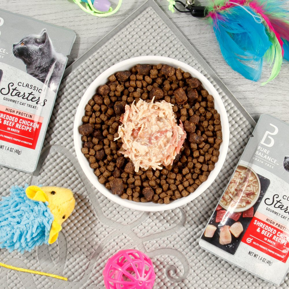 Pure Balance Classic Starters Gourmet Cat Treats, Shredded Chicken & Beef in Broth, 1.4 Oz Animals & Pet Supplies > Pet Supplies > Cat Supplies > Cat Treats Wal-Mart Stores, Inc.   