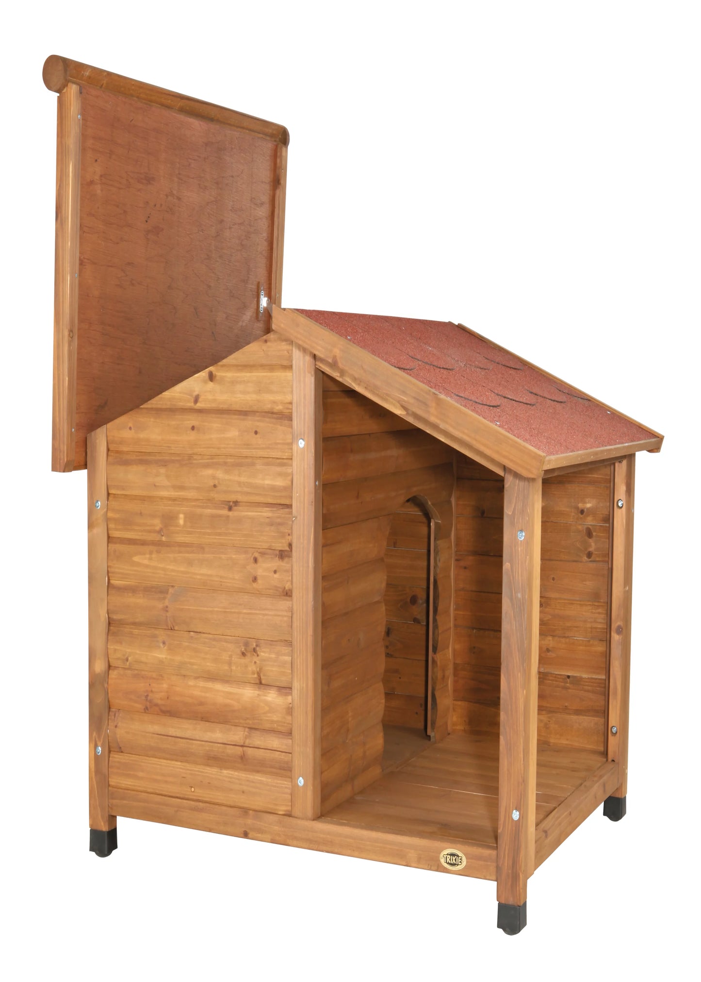 TRIXIE Natura Lodge Dog House, Covered Porch, Hinged Roof, Adjustable Legs, Brown, Small Animals & Pet Supplies > Pet Supplies > Dog Supplies > Dog Houses TRIXIE   