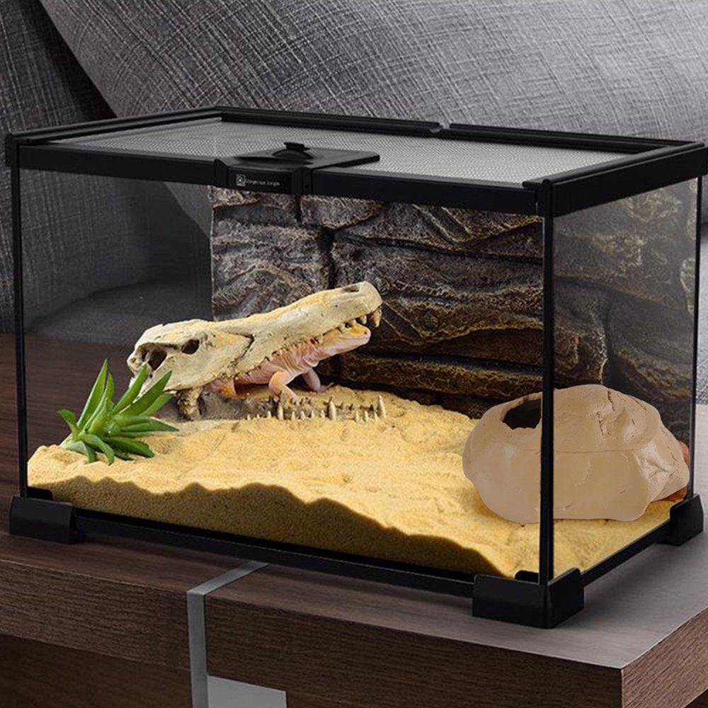 Reptile Rock Hideout Habitat Decoration Non Toxic Resin Realistic Cave for Pocket Pet Small Amphibian Spiders Corn Snake Animals & Pet Supplies > Pet Supplies > Small Animal Supplies > Small Animal Habitat Accessories HOMSINO   