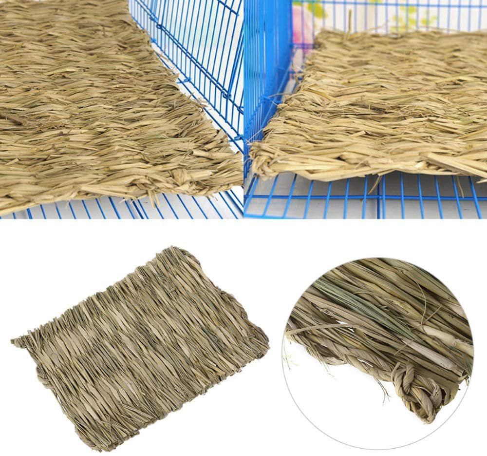 Grass Mat Woven Bed Mat for Small Animal Bunny Bedding Nest Chew Toy Bed Play Toy for Guinea Pig Parrot Rabbit Bunny Hamster Rat(Pack of 3) (3 Grass Mats) Animals & Pet Supplies > Pet Supplies > Small Animal Supplies > Small Animal Bedding Rykwurde   