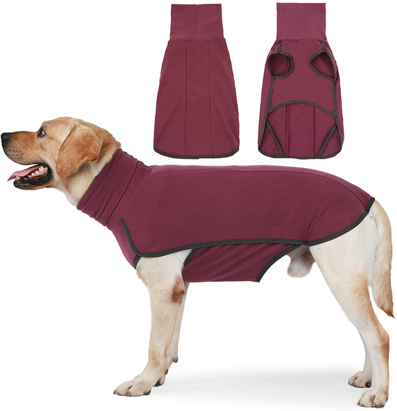 Dog Cold Weather Coats, Dog Sweaters with Leash Hole for Small Medium Large Dogs, Bowite Soft Warm Stretchy Dog Winter Jacket Girl Boy for Cold Weather, Dog Pullover Sweater Vest (Wine Red,2Xs) Animals & Pet Supplies > Pet Supplies > Dog Supplies > Dog Apparel Bowite   