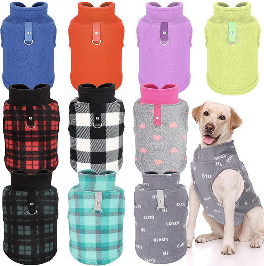 10 Pack Dog Sweaters for Small Dogs Fleece Small Dog Sweaters with Leash Ring Puppy Sweater Fleece Soft Dog Winter Cold Weather Indoor and Outdoor (Large) Animals & Pet Supplies > Pet Supplies > Dog Supplies > Dog Apparel Reginary Large  