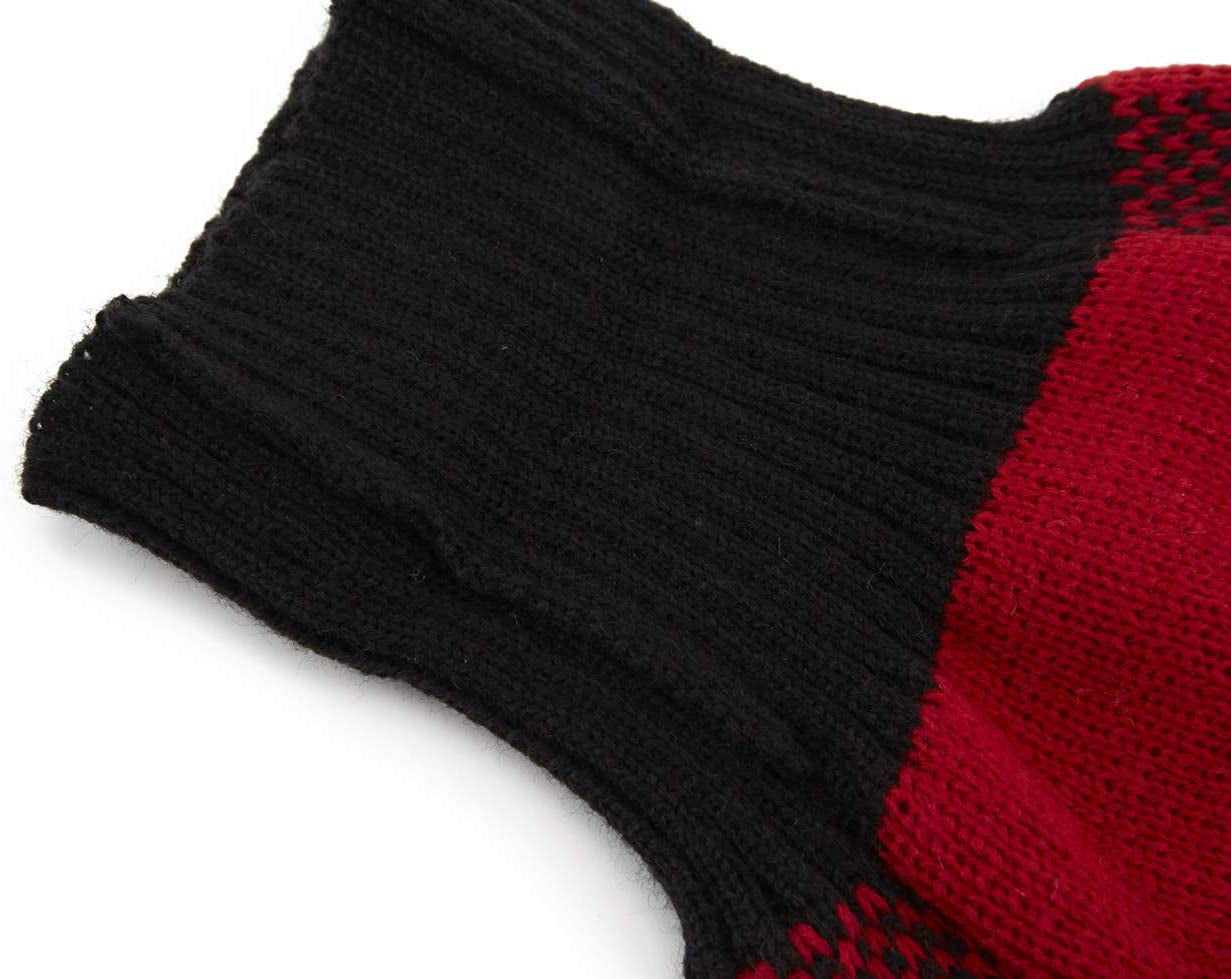 A&L Red Dog Sweater British Plaid Knitted Xmas Holiday Festive Turtleneck Pet Sweater for Small Dogs, Small (S) 12" Back Length Animals & Pet Supplies > Pet Supplies > Dog Supplies > Dog Apparel A&L   