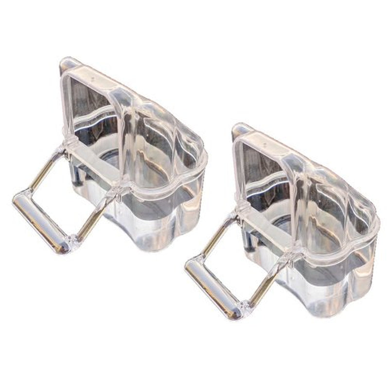 Visland 2Pcs Bird Cage Plastic Cups Acrylic Feeding Bowls Hanging Parrot Feeders Cage Accessories for Parakeet Canary Cockatiel (Transparent) Animals & Pet Supplies > Pet Supplies > Bird Supplies > Bird Cage Accessories Visland   