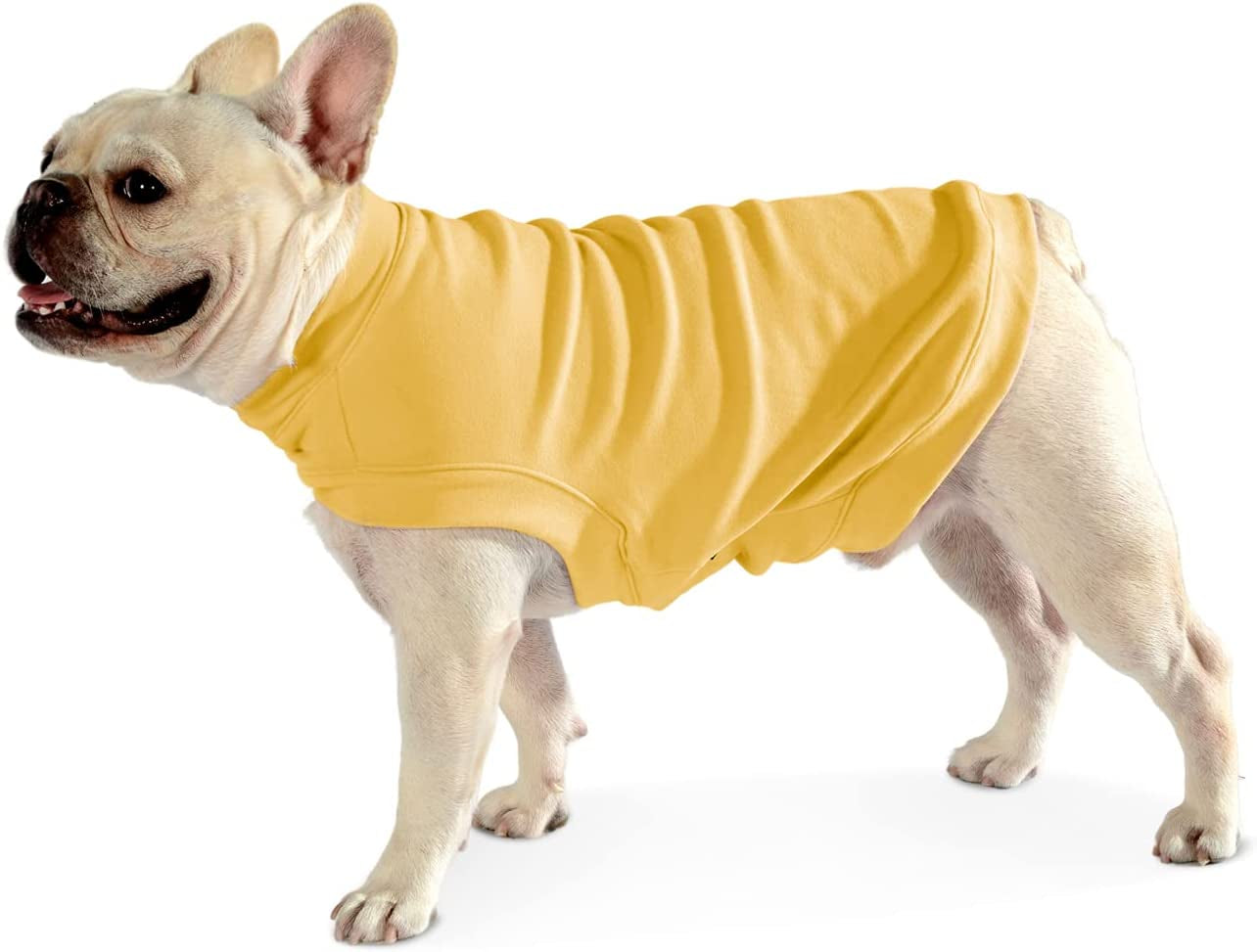 Soft Fleece Dog Sweatshirt - Warm Dog Sweaters for Small Medium Dogs Cats Cold Weather - Cat Sweater Pullover Stretchy Hoodie Easy on - Comfortable Dog Winter Clothes Pet Sweaters Vest for Doggie Animals & Pet Supplies > Pet Supplies > Dog Supplies > Dog Apparel Dociote Yellow XL 