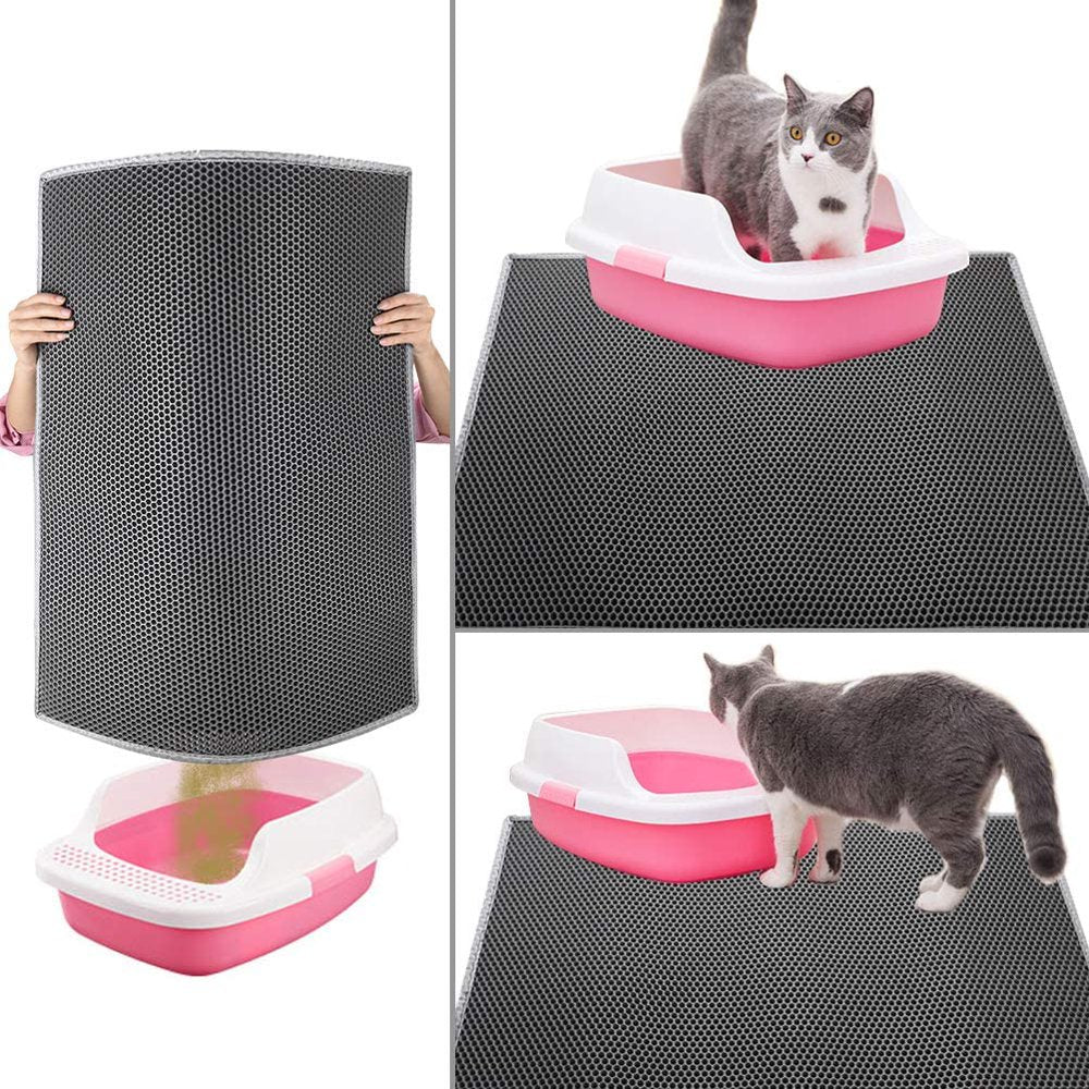 Litter Box Mat, Cat Litter Mat Litter Box Mat Honeycomb Design Litter Box Rug Waterproof Double Layer Design Honeycomb Mat Animals & Pet Supplies > Pet Supplies > Cat Supplies > Cat Litter Box Mats Ranludas   