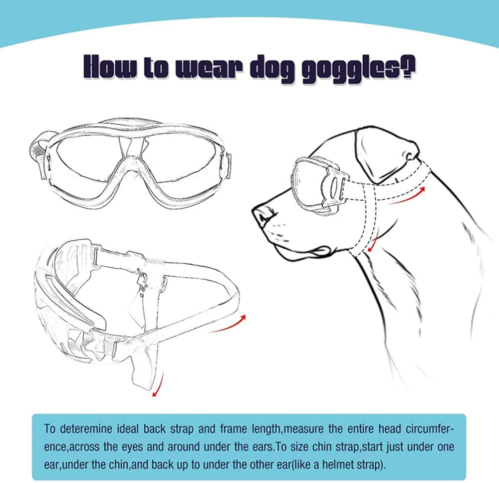 2PCS Dog Goggles - Dog Sunglasses Waterproof Windproof UV Protection Adjustable Band for Small Medium Dogs Cats Animals & Pet Supplies > Pet Supplies > Dog Supplies > Dog Apparel GRY   