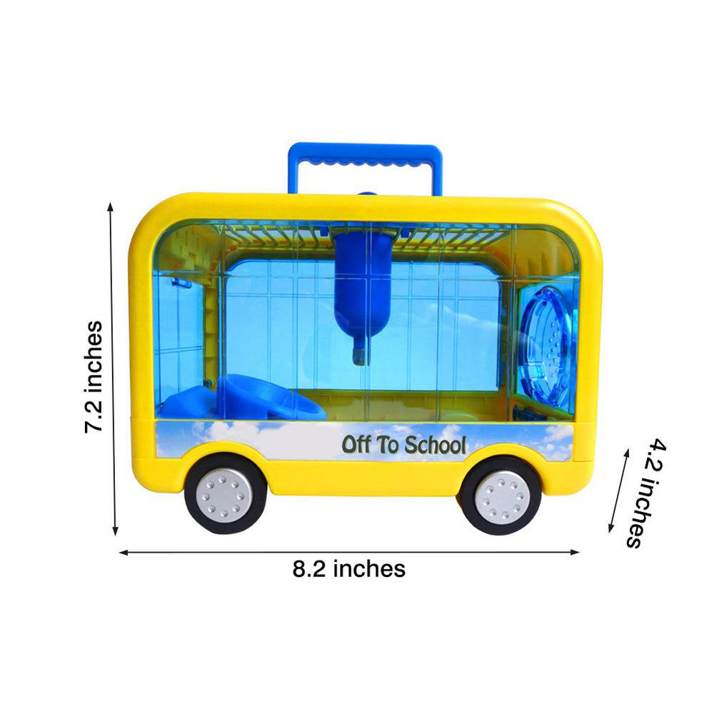 Pwtool Hamster Cage Guinea Pig Supplies and Accessories Small Pet Nest Hamster Campus Bus Portable Take-Away Cage Hamster Cage Portable Transport Device Small Animal Habitat Upgrade Animals & Pet Supplies > Pet Supplies > Small Animal Supplies > Small Animal Habitats & Cages Pwtool   