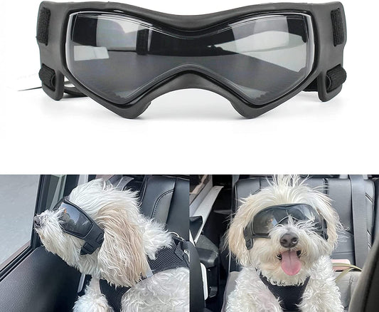 Dog Goggles Medium Breed, Dog Sunglasses Small Breed Dog Eye Sun Light Protection, UV Protection Goggles for Dog with Adjustable Straps, Black Animals & Pet Supplies > Pet Supplies > Dog Supplies > Dog Apparel PETLESO Black Medium 