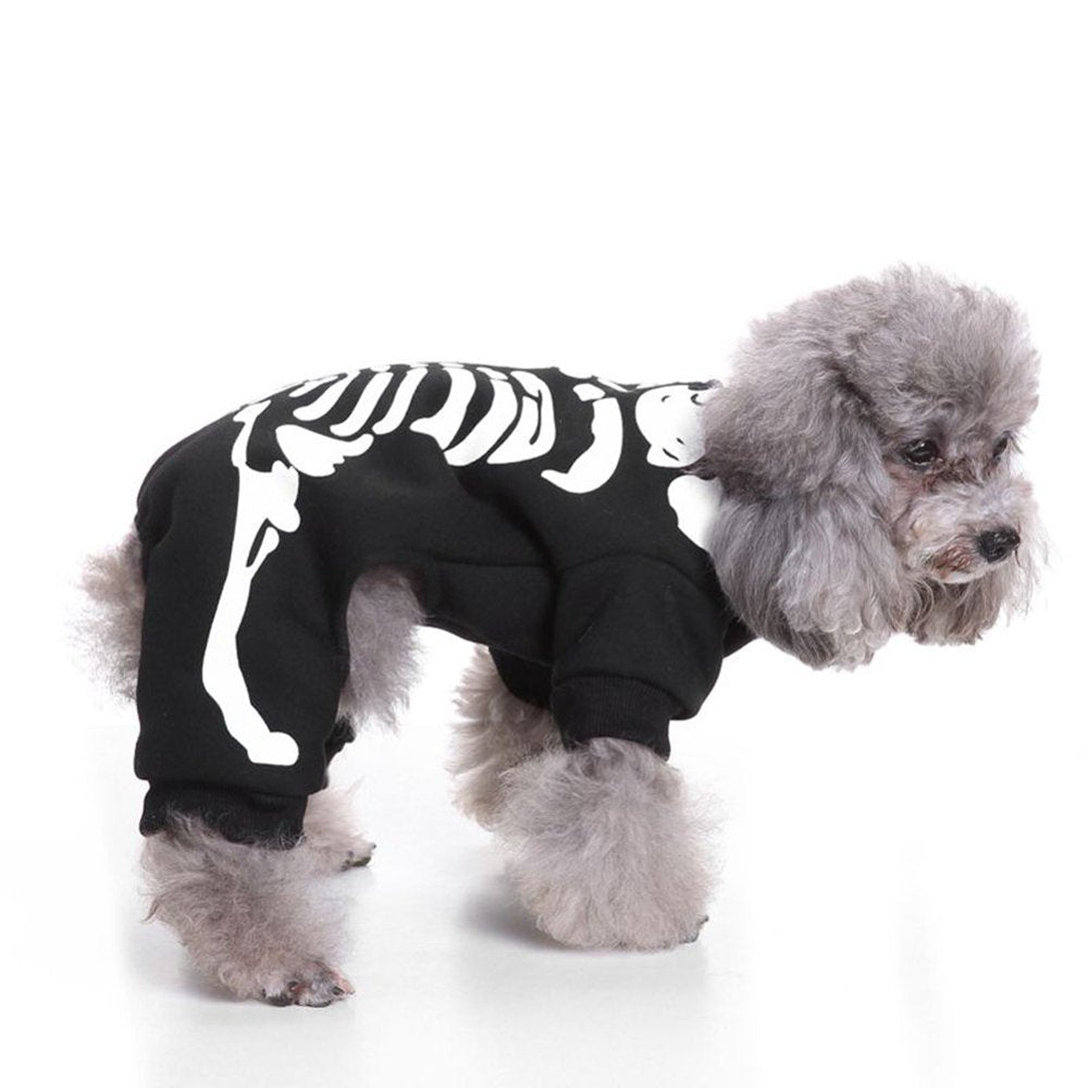 Funny Skeleton Dog Pet Clothes Halloween Dog Costume Pet Party Dressing up Apparel