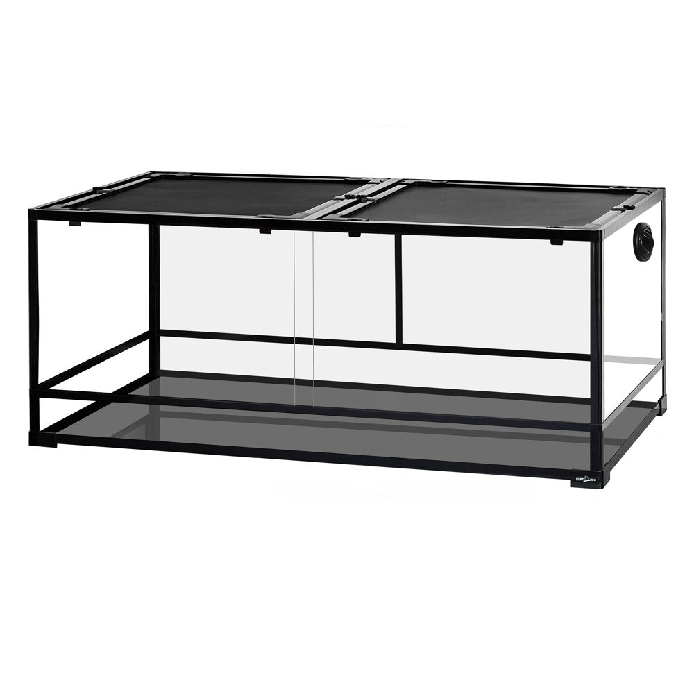 REPTI ZOO 90Gallon Reptile Large Terrarium Upgrade Glass Front Opening Tank Sliding Door with Screen Ventilation Reptile Terrarium about 48" X 24" X 18"(Knock-Down) Animals & Pet Supplies > Pet Supplies > Small Animal Supplies > Small Animal Habitat Accessories Etan Pet Supplies INC.   