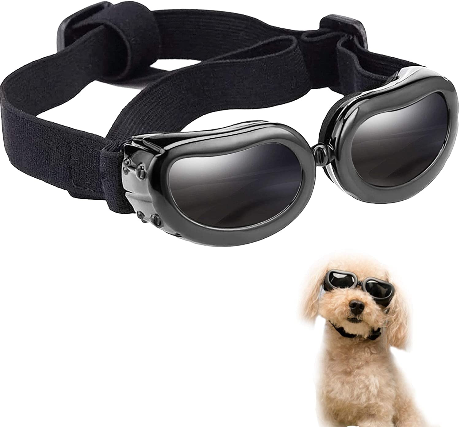 MEEQIAO Dog Sunglasses with Windproof, Anti-Uv Pet Goggles Eye Protection Dog Glasses for Small Pet Black (Black) Animals & Pet Supplies > Pet Supplies > Dog Supplies > Dog Apparel MEEQIAO   