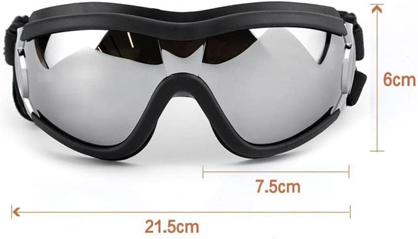 FOKEN Pet Goggles Dog Goggles Waterproof Windproof Dog Sunglasses with Adjustable Strap Anti-Uv Eye Protection for Dogs Silver Medium Animals & Pet Supplies > Pet Supplies > Dog Supplies > Dog Apparel FOKEN   