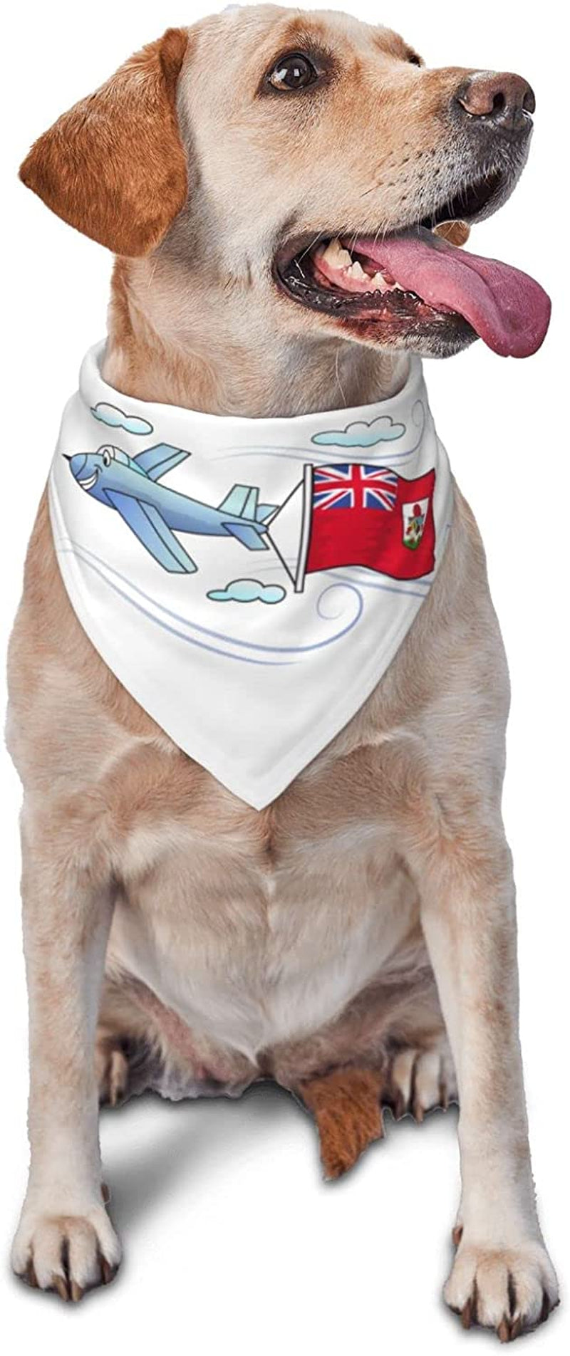 Airplane with Bermuda Flag Pet Dog and Cat Decorative Triangle Scarf,Dog Bandana,Breathable and Stain Resistant. Animals & Pet Supplies > Pet Supplies > Dog Supplies > Dog Apparel ZALTAS   