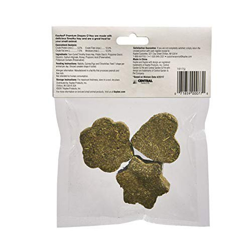 Kaytee Premium Timothy Treat Shapes O'Hay for Small Animals, 3 Count