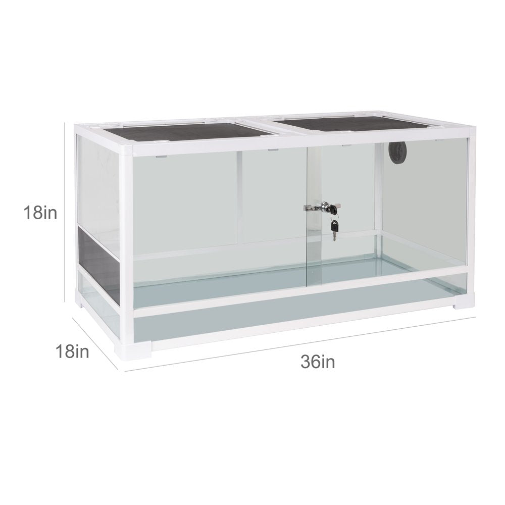 Oiibo 50 Gallon White Knock down Tempered Glass Terrarium Animals & Pet Supplies > Pet Supplies > Reptile & Amphibian Supplies > Reptile & Amphibian Substrates ETAN PET SUPPLIES INC   