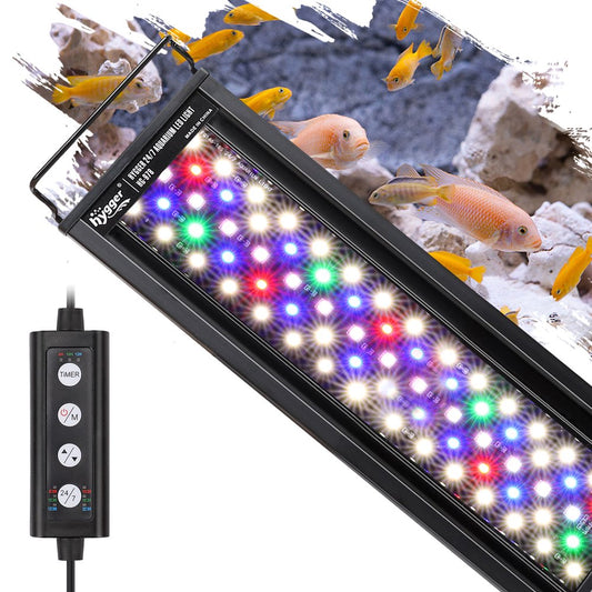 Hygger Aquarium Light, 36W LED Fish Tank Light for 36-42 Inch Fish Tank Freshwater Planted, 24/7 Lighting Cycle 6 Colors Full Spectrum, Build in Timer Sunrise Sunset Auto on Off Animals & Pet Supplies > Pet Supplies > Fish Supplies > Aquarium Lighting Hygger 36W(36-42inch)  