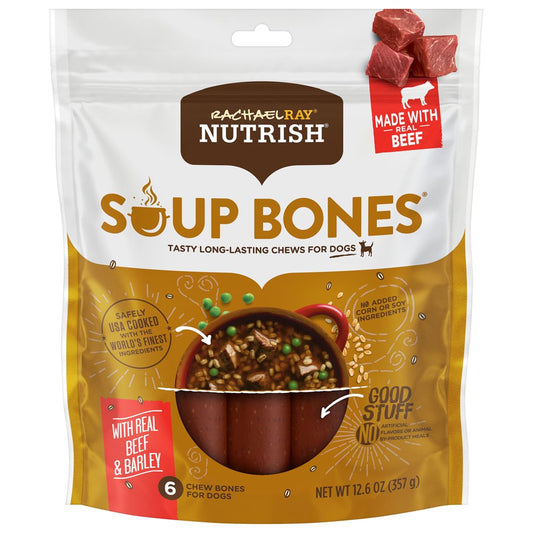 Rachael Ray Nutrish Soup Bones Dog Treats, Real Beef & Barley Flavor, 12.6Oz, 6 Bones Animals & Pet Supplies > Pet Supplies > Small Animal Supplies > Small Animal Treats The J.M. Smucker Company   