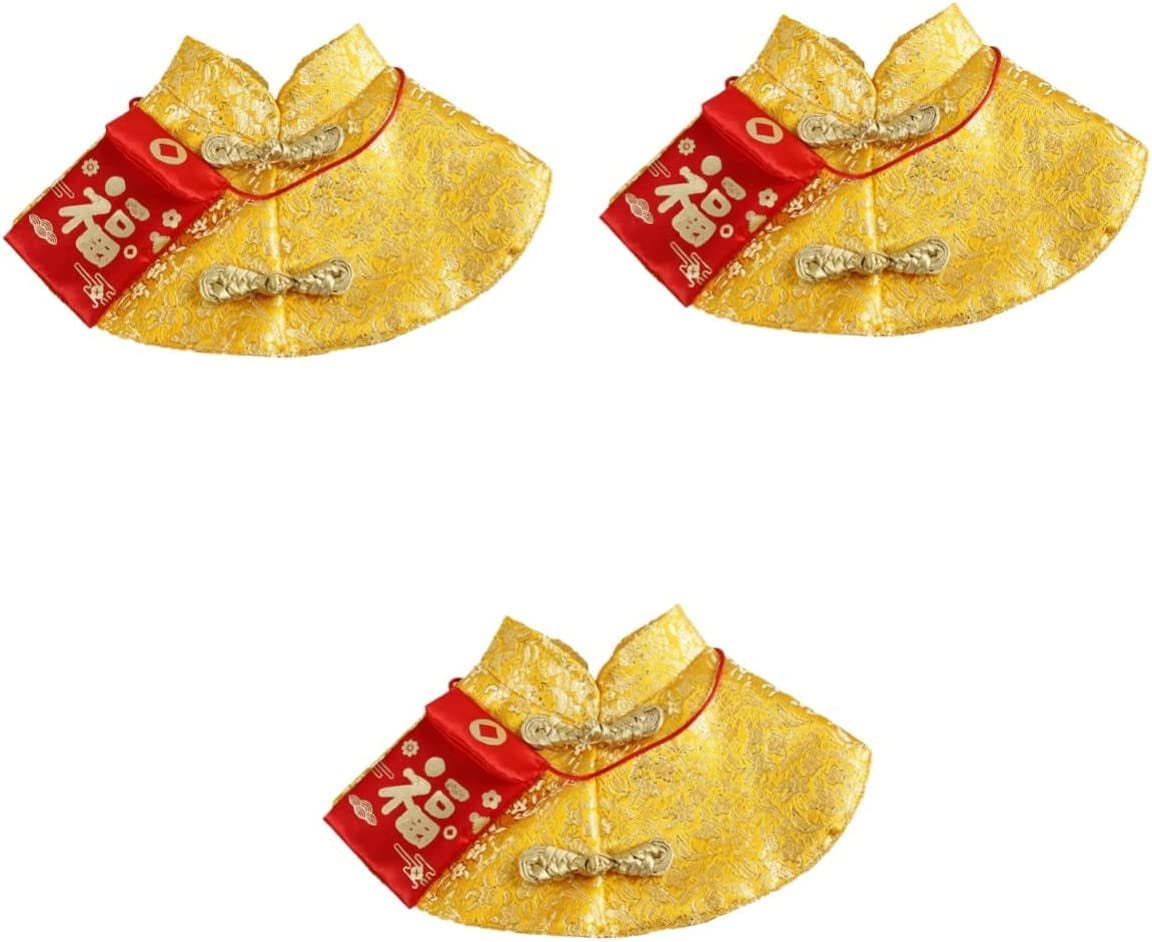 Balacoo 1Pc Joyous Year Clothes Dogs Envelope Coat L New Cosplay Dress Size Style Cloak Comfortable Costume Cape Decorative Pets Dynasty Chinese Small Delicate Red Pet up Cat Dog Animals & Pet Supplies > Pet Supplies > Dog Supplies > Dog Apparel Balacoo Yellowx3pcs 30*20cmx3pcs 