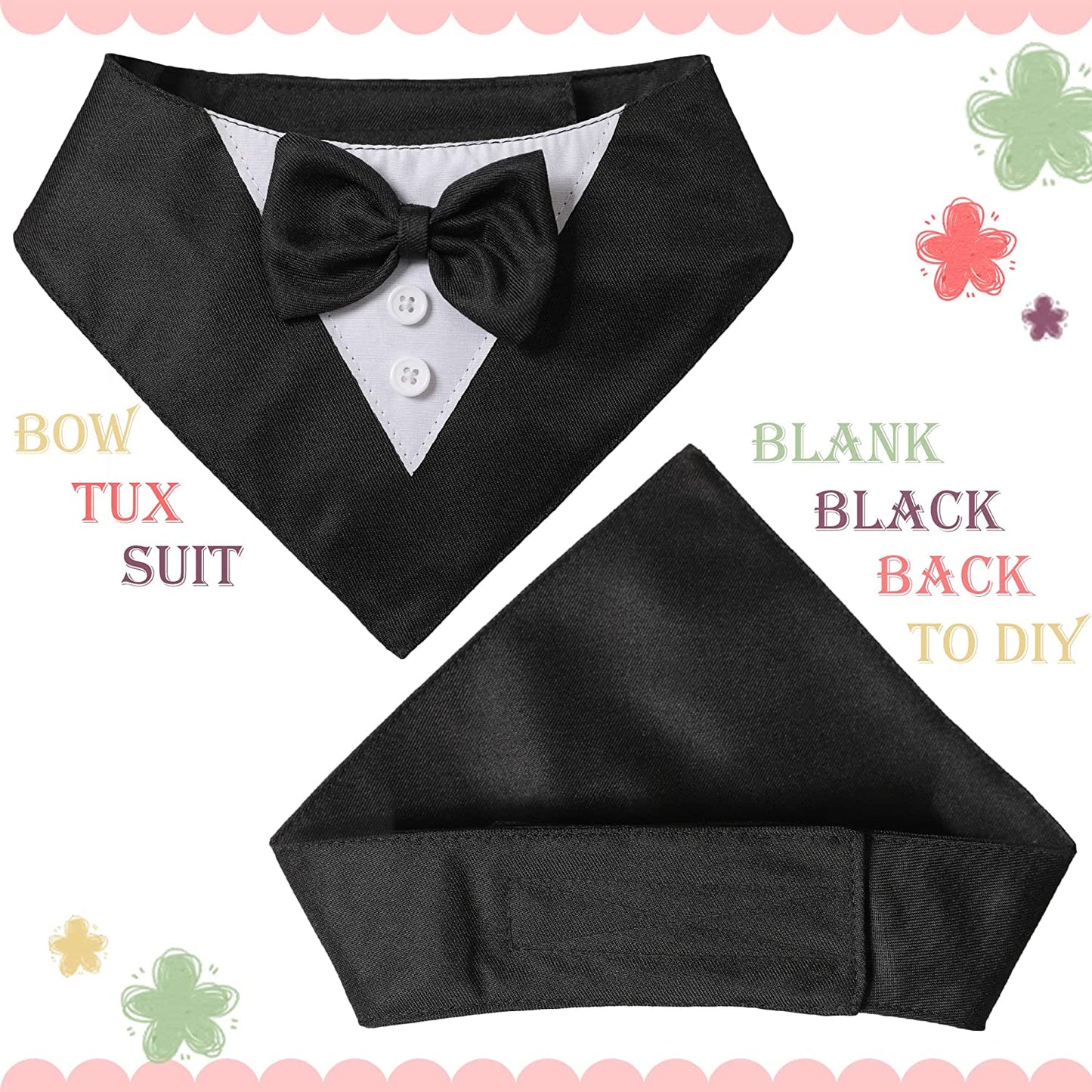 Dog Tuxedo for Small Dogs, KOOLMOX Formal Dressy Suit Dog Bandana Collar with Bowtie, Dog Wedding Attire Male Boy Pet Tux Outfit Dress Dog Birthday Tuxedo Puppy Cat Dog Formal Wear (S, Black) Animals & Pet Supplies > Pet Supplies > Dog Supplies > Dog Apparel Koolmox   