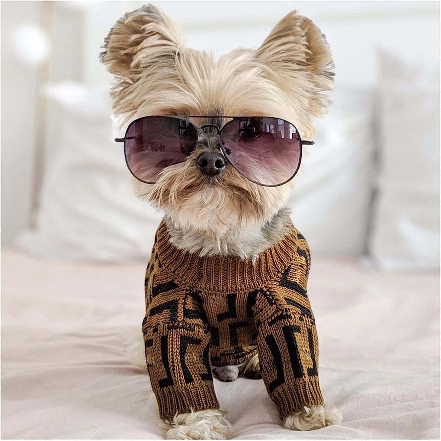 Keffiyeh Dog Clothes Pet Puppy Sweater Jacket Coat (Color : Brown, Size : X-Small) Animals & Pet Supplies > Pet Supplies > Dog Supplies > Dog Apparel keffiyeh   