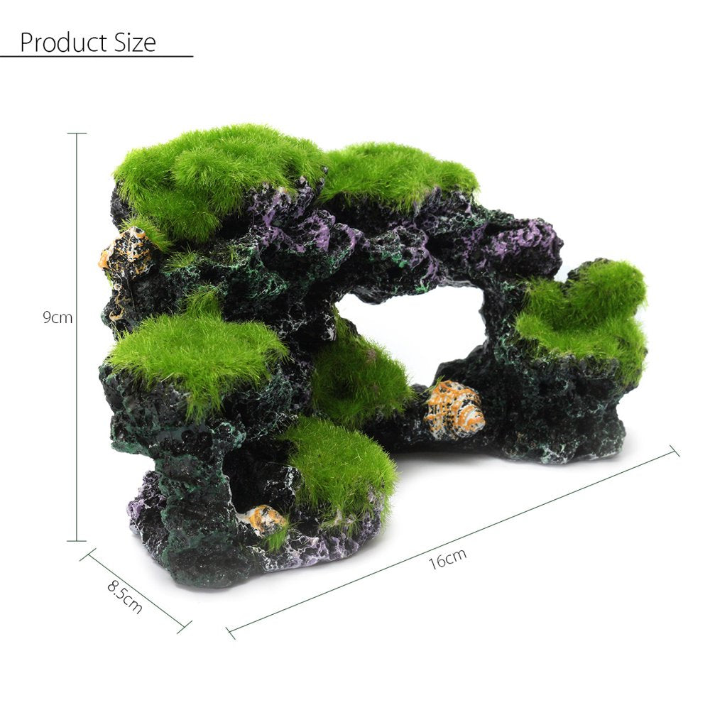 Aquarium Mountain View Coral Reef Moss Rock Cave Stone Fish Tank Ornament Decor 6.3X3.5X3.3 Inch Animals & Pet Supplies > Pet Supplies > Fish Supplies > Aquarium Decor 06183252639526   