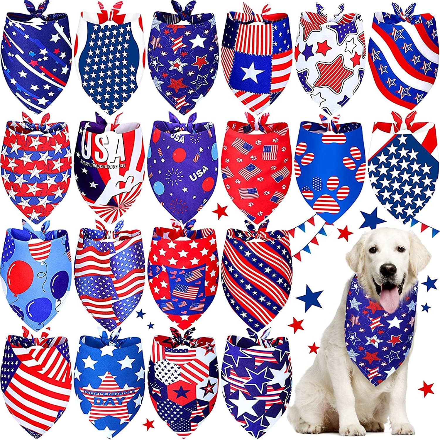 20 Pcs Easter Dog Bandana Easter Pet Scarf Washable Dog Triangle Bibs Rabbit Egg Carrot Pet Scarfs Adjustable Pet Triangle Washable Kerchief for Easter Dogs Cats (Rabbit, L) Animals & Pet Supplies > Pet Supplies > Dog Supplies > Dog Apparel Eccliy Star XL 