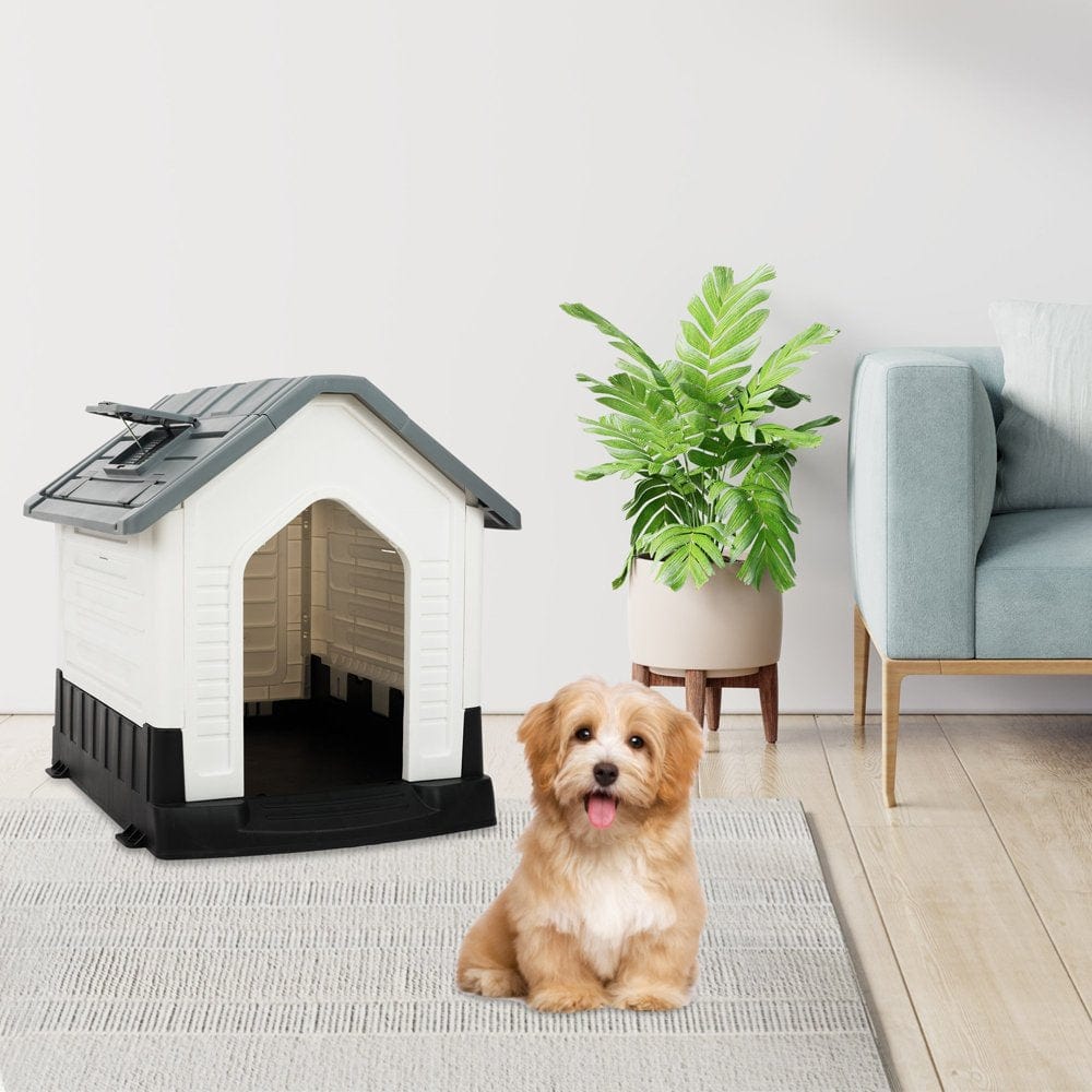 27" Height Plastic Pet Dog House with Air Vents and Elevated Floor Animals & Pet Supplies > Pet Supplies > Dog Supplies > Dog Houses EdenBranch   