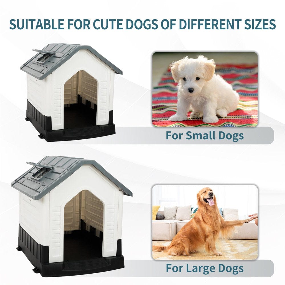 27" Height Plastic Pet Dog House with Air Vents and Elevated Floor Animals & Pet Supplies > Pet Supplies > Dog Supplies > Dog Houses EdenBranch   